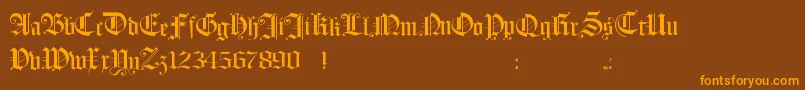 Hollandmorlaeu-fontti – oranssit fontit ruskealla taustalla