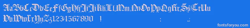 Hollandmorlaeu Font – Pink Fonts on Blue Background