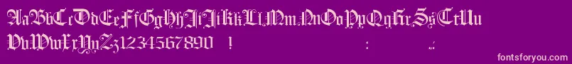 フォントHollandmorlaeu – 紫の背景にピンクのフォント