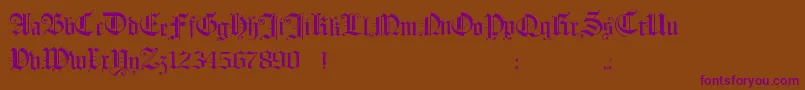 Hollandmorlaeu-fontti – violetit fontit ruskealla taustalla