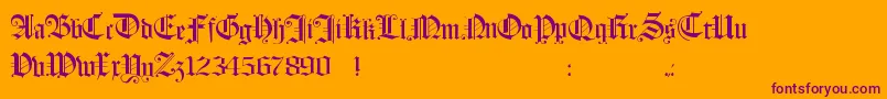 Hollandmorlaeu-Schriftart – Violette Schriften auf orangefarbenem Hintergrund
