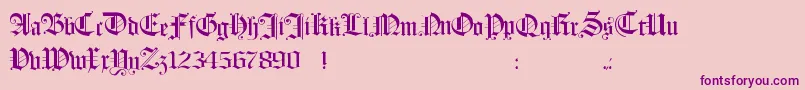 フォントHollandmorlaeu – ピンクの背景に紫のフォント
