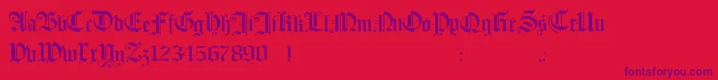 Hollandmorlaeu-Schriftart – Violette Schriften auf rotem Hintergrund