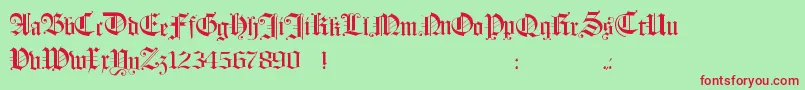 Hollandmorlaeu-fontti – punaiset fontit vihreällä taustalla