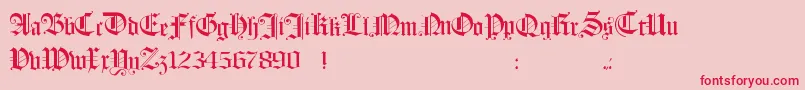 Hollandmorlaeu-fontti – punaiset fontit vaaleanpunaisella taustalla