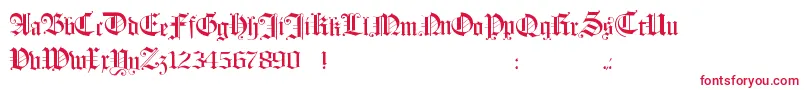 フォントHollandmorlaeu – 白い背景に赤い文字