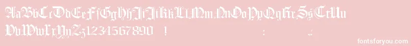 Hollandmorlaeu-Schriftart – Weiße Schriften auf rosa Hintergrund