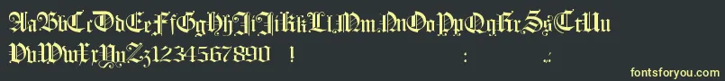 Hollandmorlaeu-fontti – keltaiset fontit mustalla taustalla