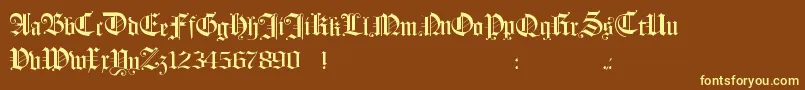 Hollandmorlaeu-fontti – keltaiset fontit ruskealla taustalla
