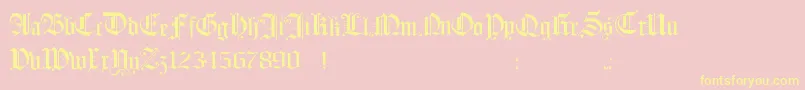 Hollandmorlaeu Font – Yellow Fonts on Pink Background