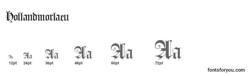 Размеры шрифта Hollandmorlaeu
