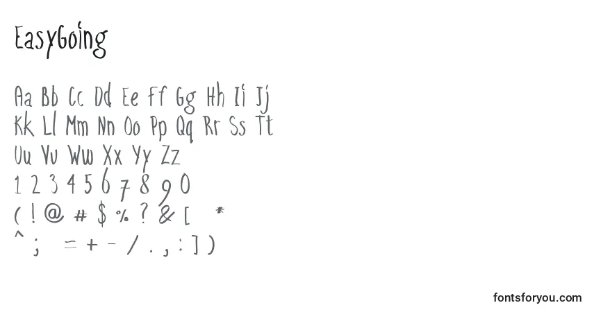 Czcionka EasyGoing – alfabet, cyfry, specjalne znaki