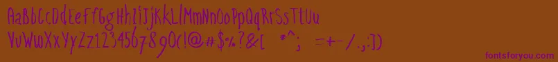 EasyGoing Font – Purple Fonts on Brown Background