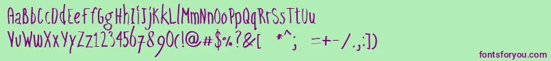 EasyGoing Font – Purple Fonts on Green Background