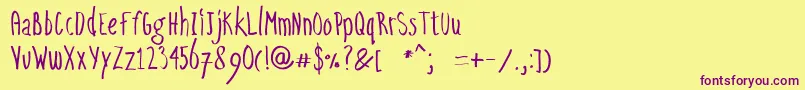 EasyGoing Font – Purple Fonts on Yellow Background