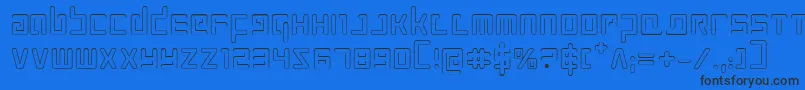 ProkofievOutline Font – Black Fonts on Blue Background