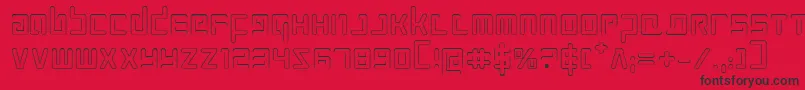 Czcionka ProkofievOutline – czarne czcionki na czerwonym tle