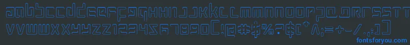 ProkofievOutline Font – Blue Fonts on Black Background