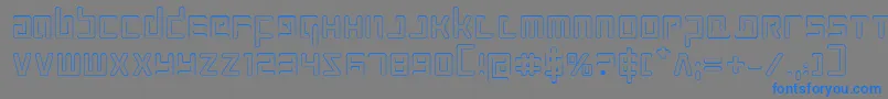 ProkofievOutline-Schriftart – Blaue Schriften auf grauem Hintergrund