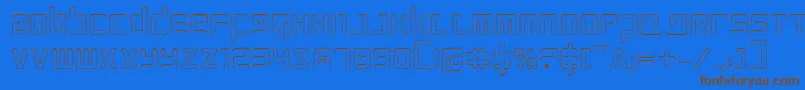 ProkofievOutline-Schriftart – Braune Schriften auf blauem Hintergrund