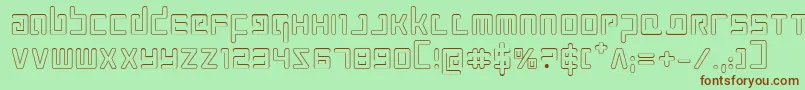フォントProkofievOutline – 緑の背景に茶色のフォント