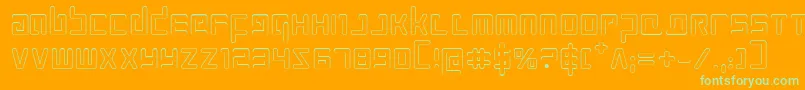 フォントProkofievOutline – オレンジの背景に緑のフォント