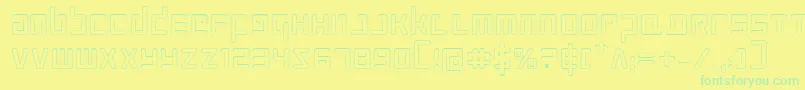 ProkofievOutline-Schriftart – Grüne Schriften auf gelbem Hintergrund