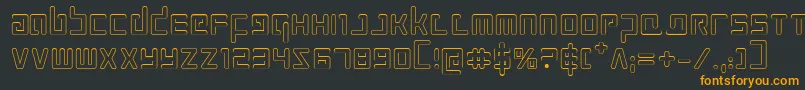 フォントProkofievOutline – 黒い背景にオレンジの文字