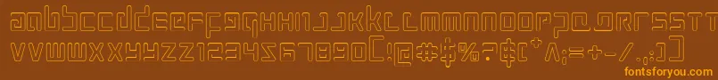 ProkofievOutline Font – Orange Fonts on Brown Background