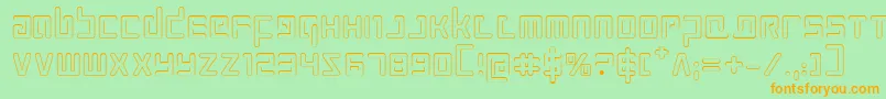 Fonte ProkofievOutline – fontes laranjas em um fundo verde