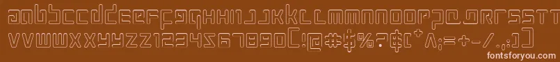 ProkofievOutline-Schriftart – Rosa Schriften auf braunem Hintergrund