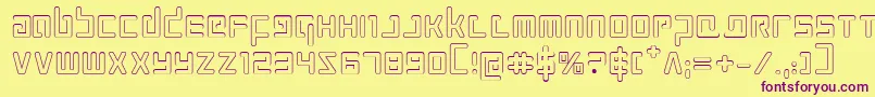 ProkofievOutline-Schriftart – Violette Schriften auf gelbem Hintergrund