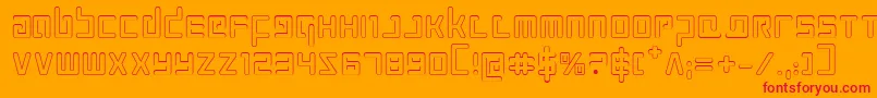 ProkofievOutline-fontti – punaiset fontit oranssilla taustalla