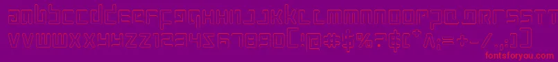 ProkofievOutline-fontti – punaiset fontit violetilla taustalla