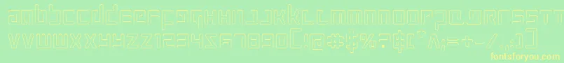 Шрифт ProkofievOutline – жёлтые шрифты на зелёном фоне