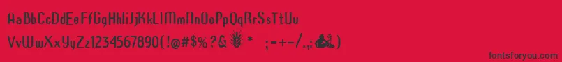 フォントAzimech – 赤い背景に黒い文字