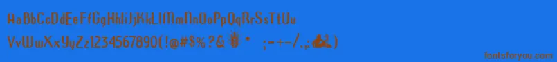 Azimech Font – Brown Fonts on Blue Background