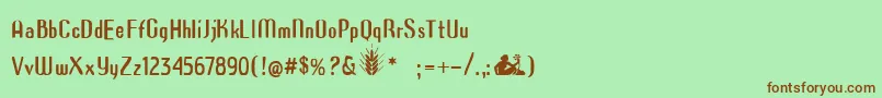 Azimech Font – Brown Fonts on Green Background