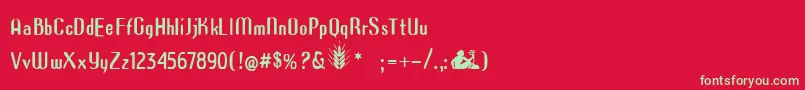 フォントAzimech – 赤い背景に緑の文字