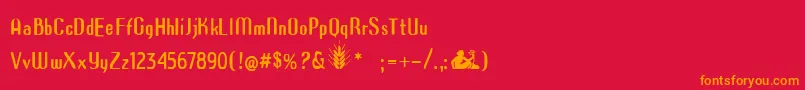 Azimech Font – Orange Fonts on Red Background