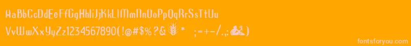 Azimech-Schriftart – Rosa Schriften auf orangefarbenem Hintergrund