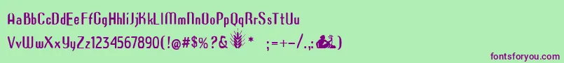 Azimech Font – Purple Fonts on Green Background