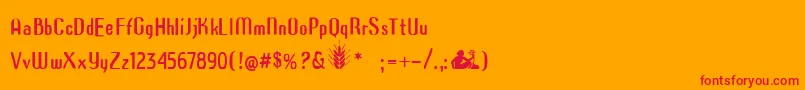 Azimech Font – Red Fonts on Orange Background