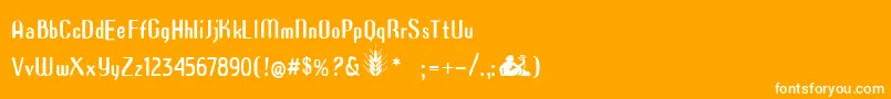 Azimech Font – White Fonts on Orange Background