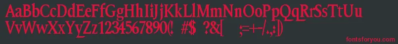 Exquisite Font – Red Fonts on Black Background