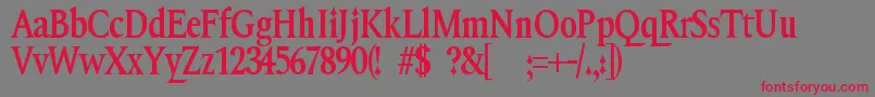 Exquisite Font – Red Fonts on Gray Background