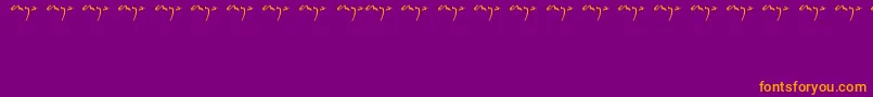 Enyalogo-Schriftart – Orangefarbene Schriften auf violettem Hintergrund