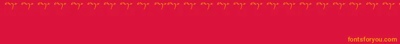 フォントEnyalogo – 赤い背景にオレンジの文字