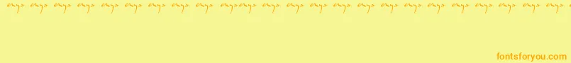 Enyalogo-Schriftart – Orangefarbene Schriften auf gelbem Hintergrund