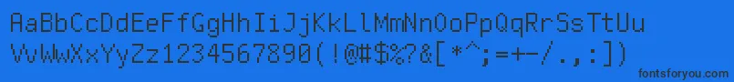 Freepixel Font – Black Fonts on Blue Background